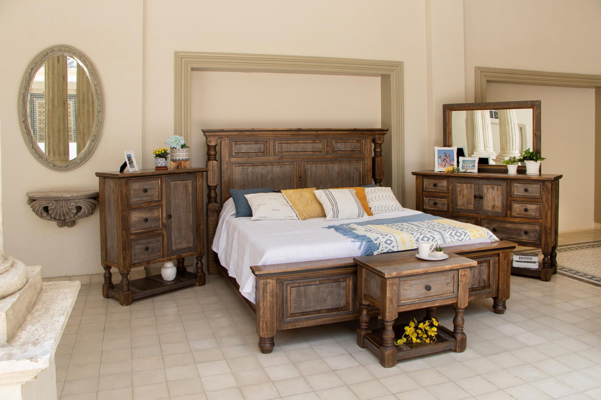 39" Brown Solid Wood Three Drawer Chest-3
