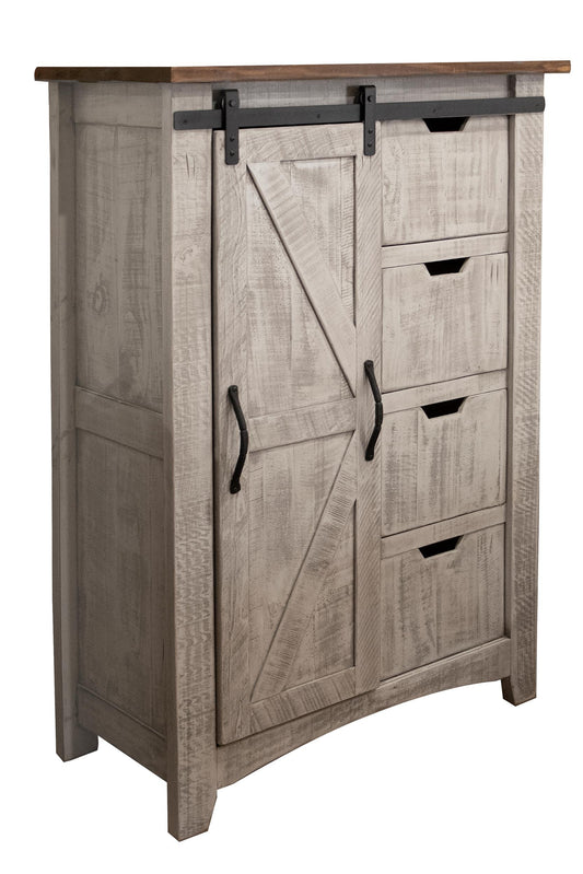 37" Light Gray Solid Wood Four Drawer Chest-0