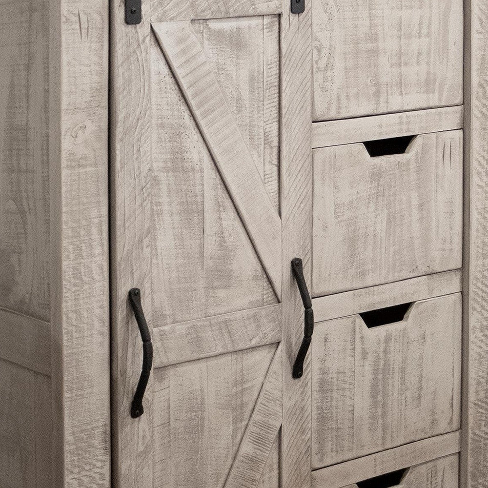 37" Light Gray Solid Wood Four Drawer Chest-1