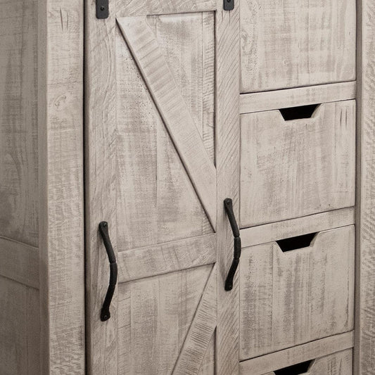 37" Light Gray Solid Wood Four Drawer Chest-1