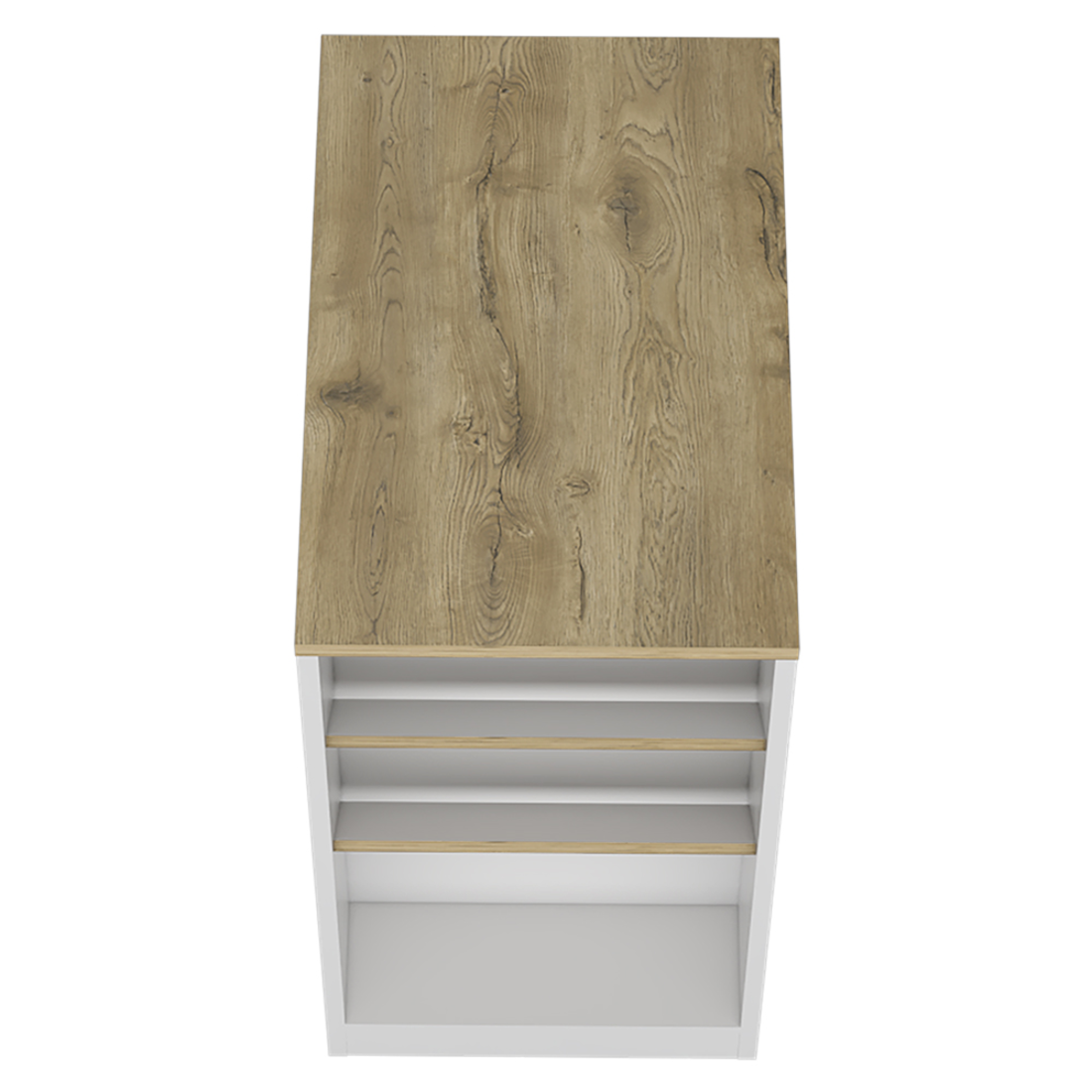 36" Natural and White Wood Kitchen Island With Storage-3