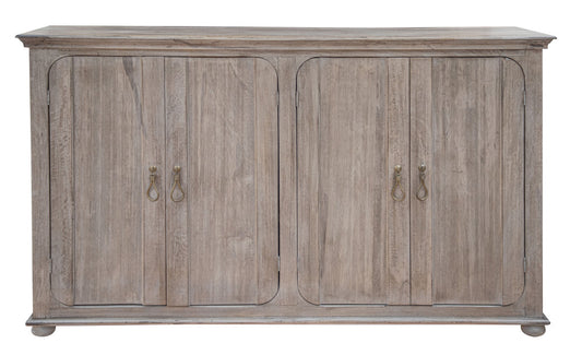 72" Sand Solid and Manufactured Wood Distressed Credenza-0