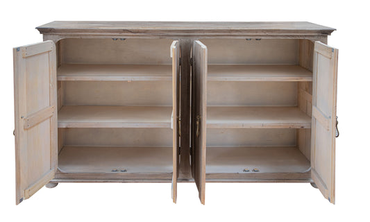 72" Sand Solid and Manufactured Wood Distressed Credenza-1
