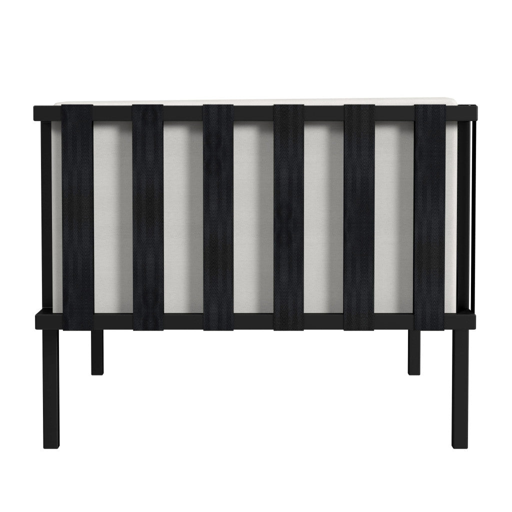 77" Black Iron and Cushions Patio Sofa-3