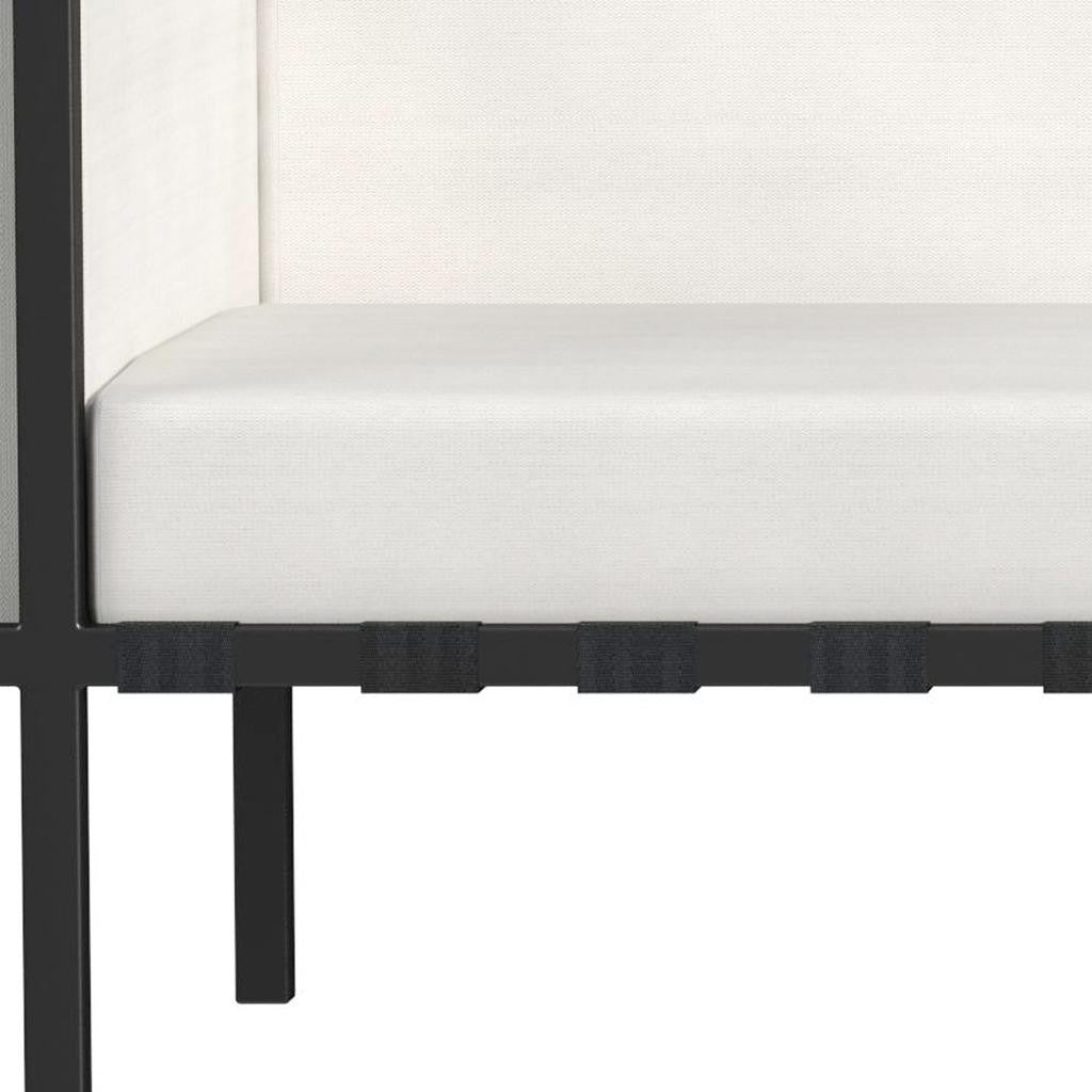 77" Black Iron and Cushions Patio Sofa-6