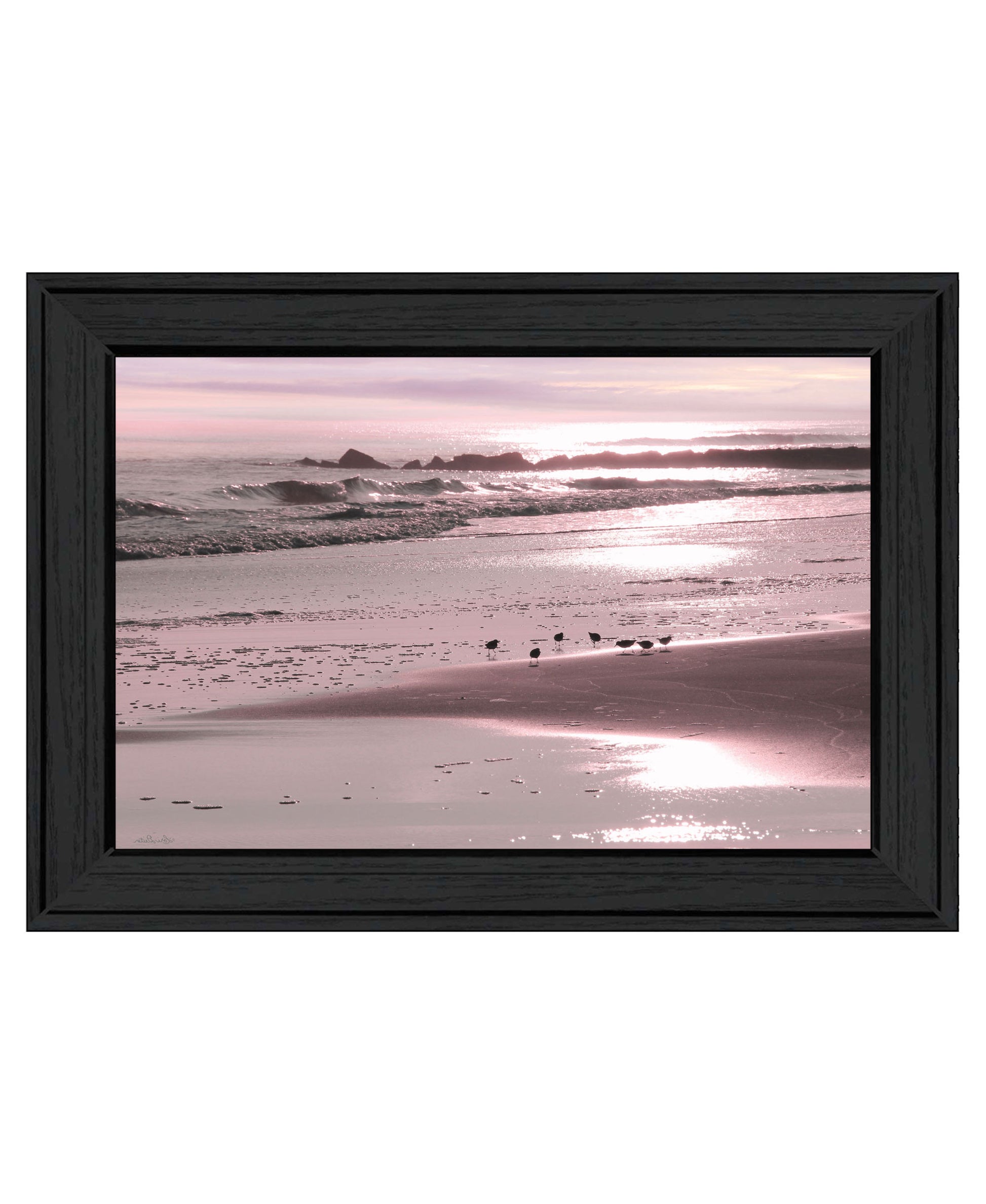 Breakfast On The Beach Black Framed Print Wall Art-2
