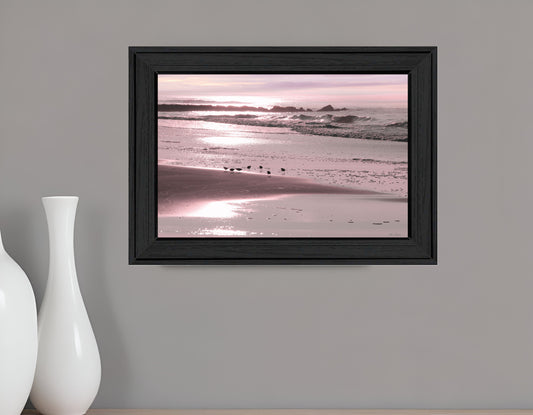 Breakfast On The Beach Black Framed Print Wall Art-0