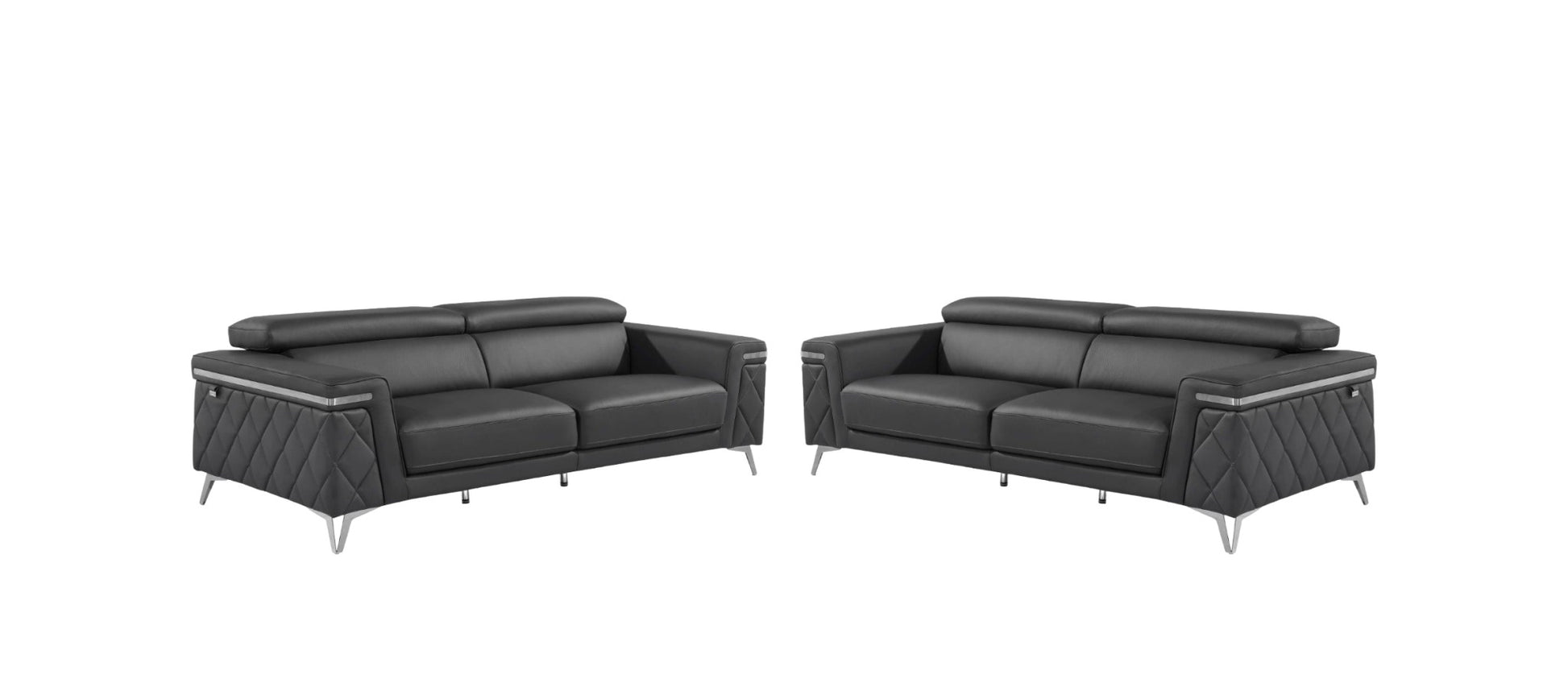 Two Piece Gray Four Person Seating Set-1