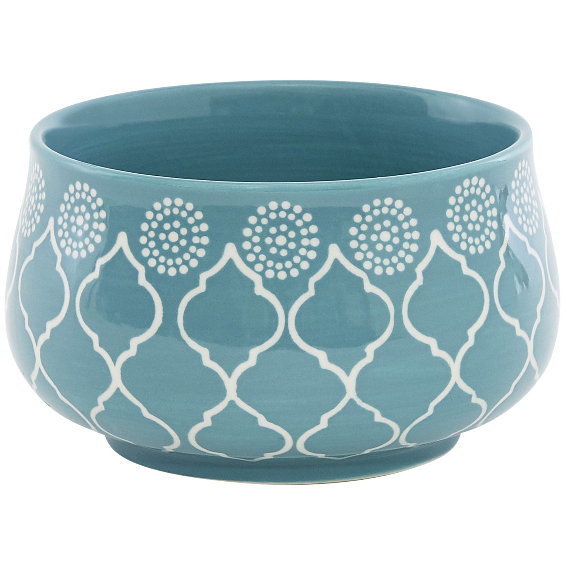 Turquoise Sixteen Piece Round Trellis Ceramic Service For Four Dinnerware Set-4