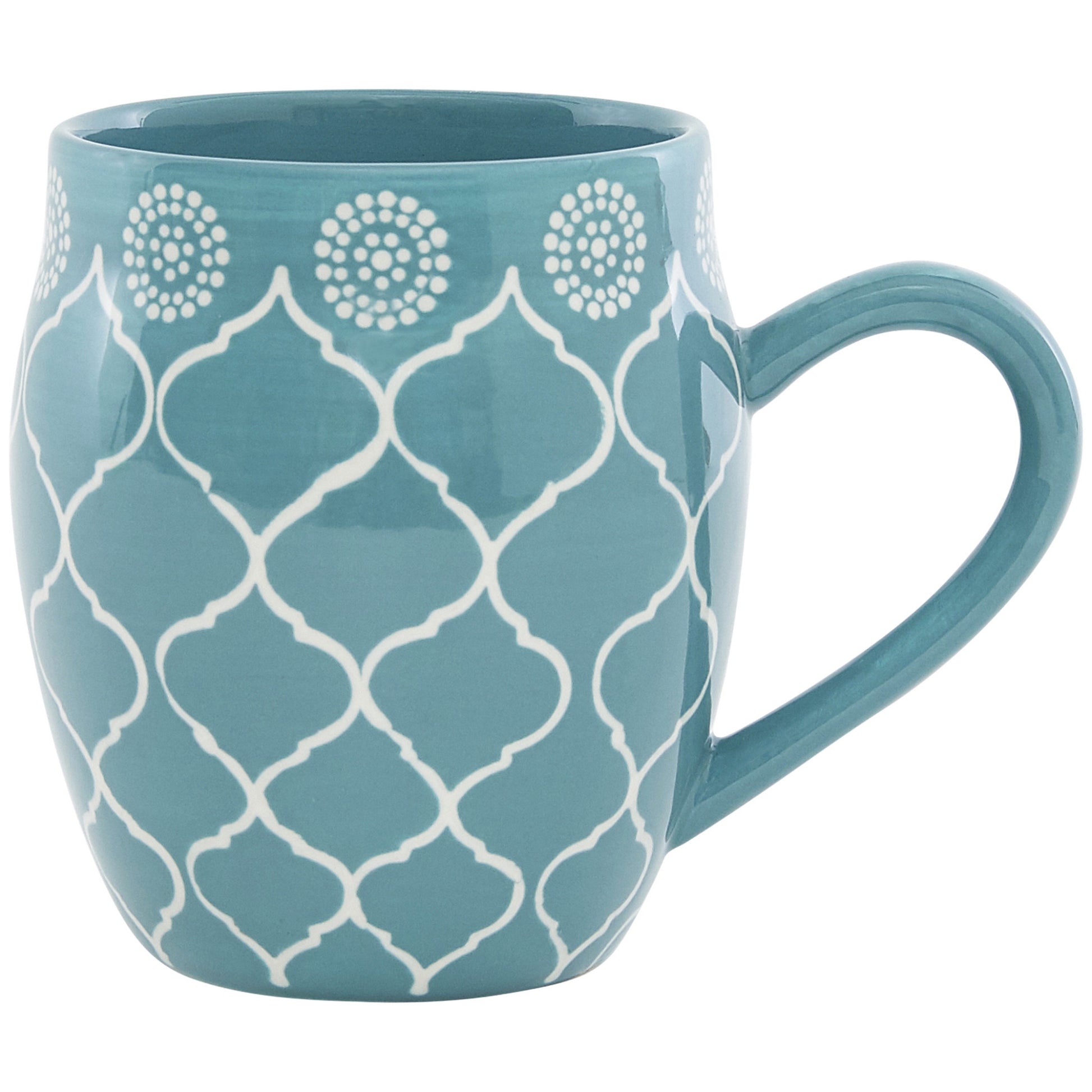 Turquoise Sixteen Piece Round Trellis Ceramic Service For Four Dinnerware Set-5