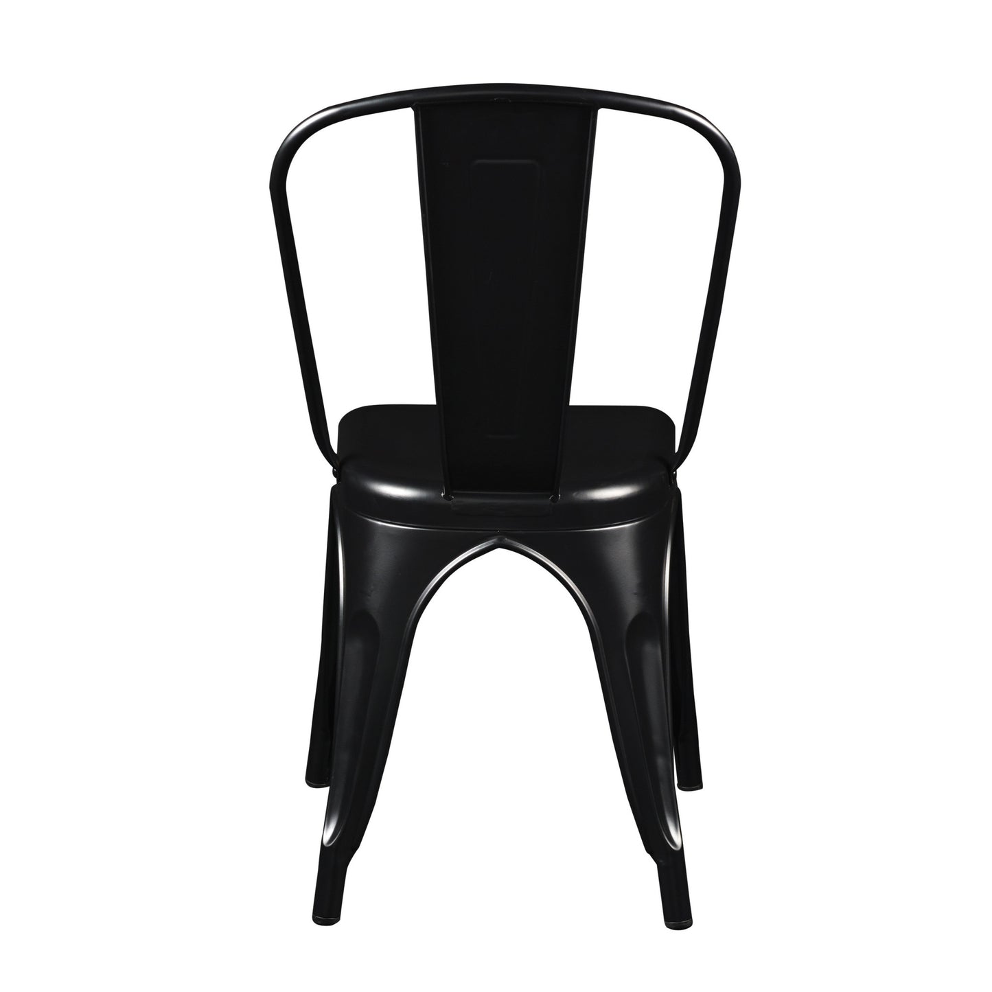 Set of Four Black Steel Dining Side Chairs-6
