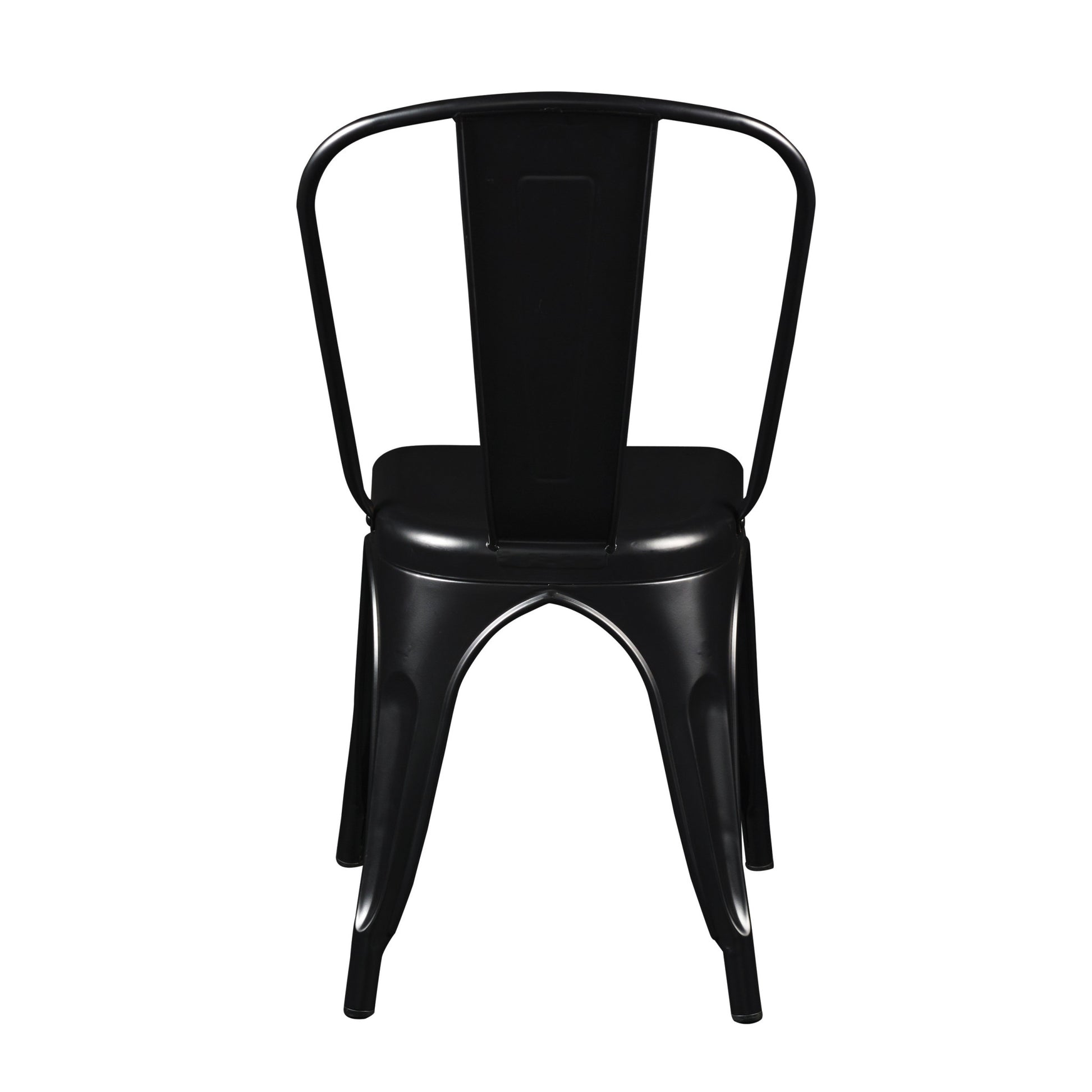 Set of Four Black Steel Dining Side Chairs-6