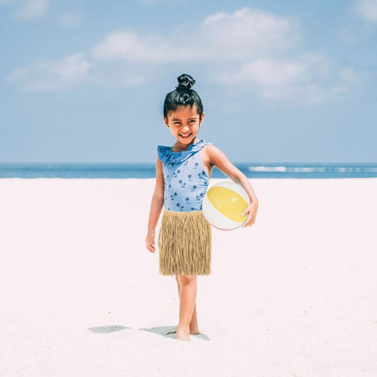 Kids Natural Tan Raffia Mini Hula Skirt