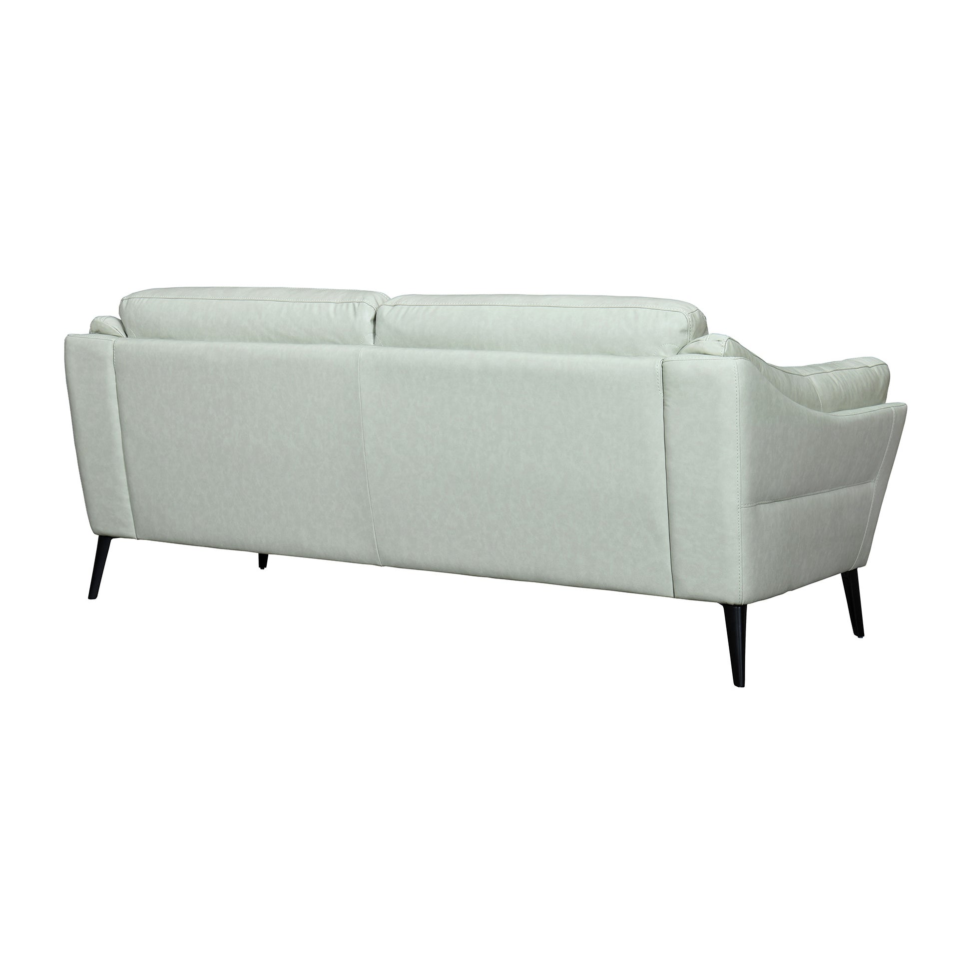 87" Mint Green Leather Sofa With Black Legs-3