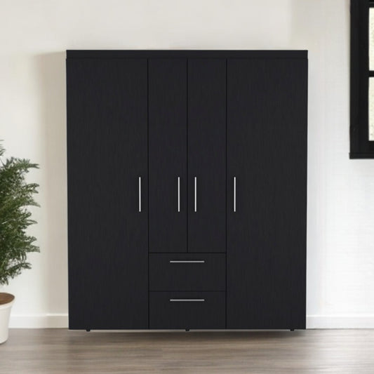 59" Black Two Drawer Combo Dresser-1