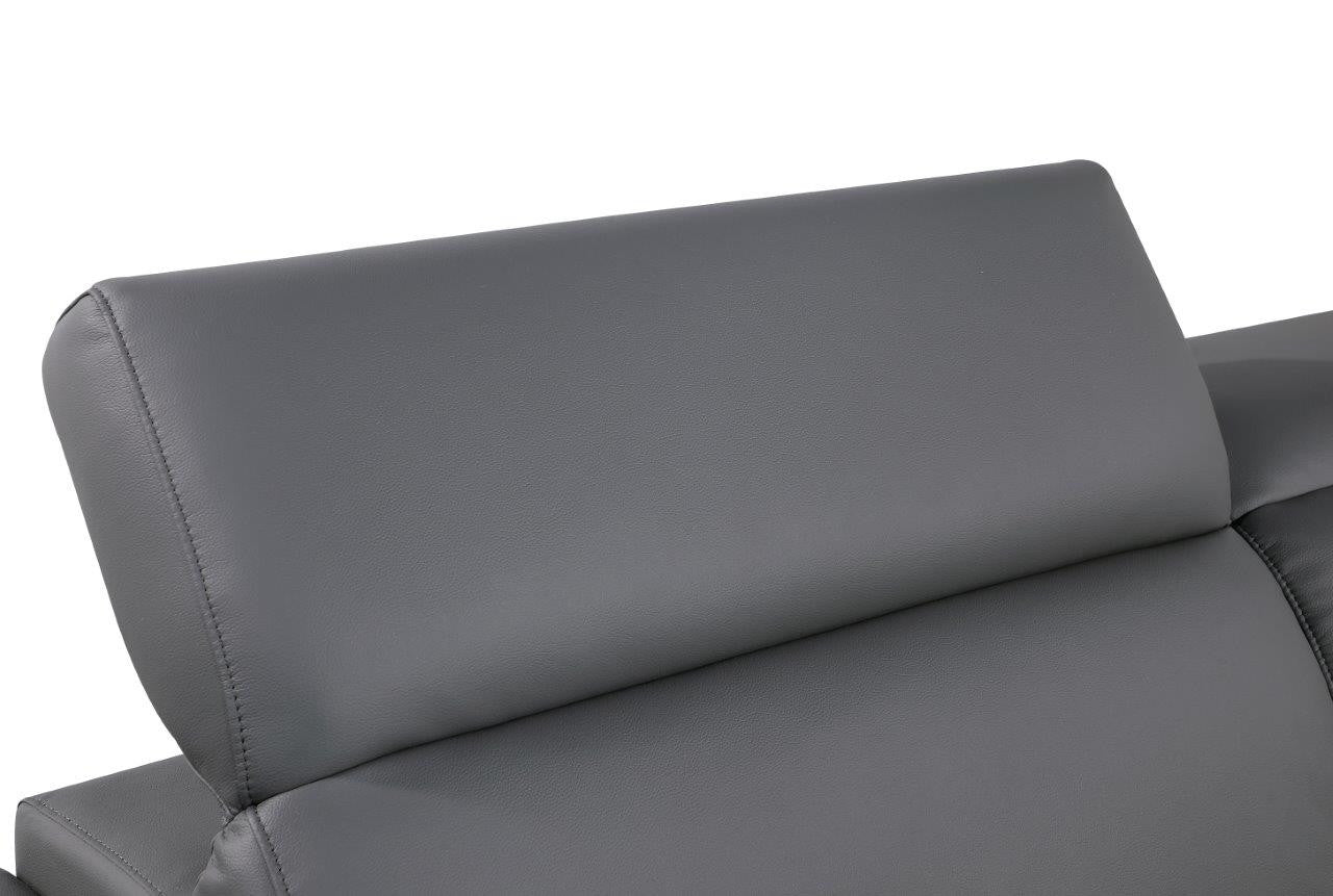 71" Gray And Silver Genuine Leather Loveseat-7