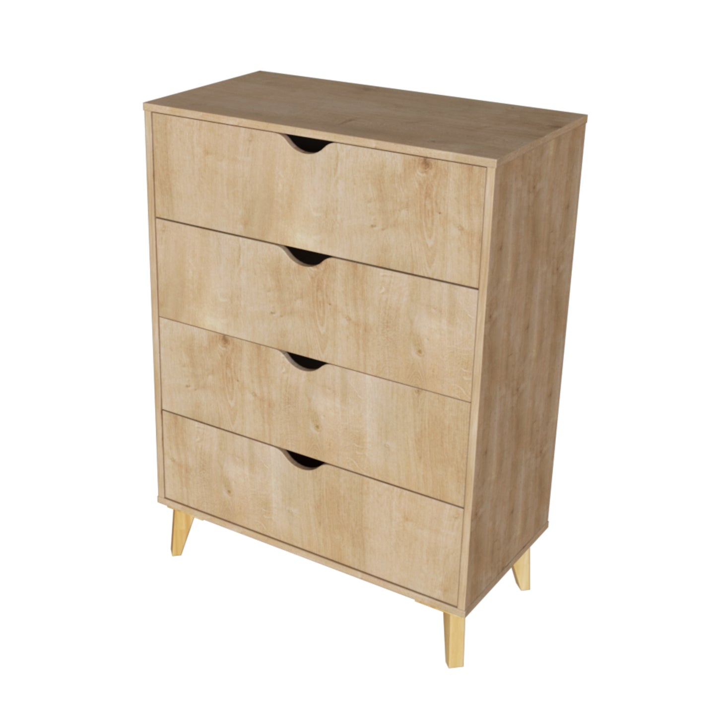 30" Natural Wood Four Drawer Dresser-3