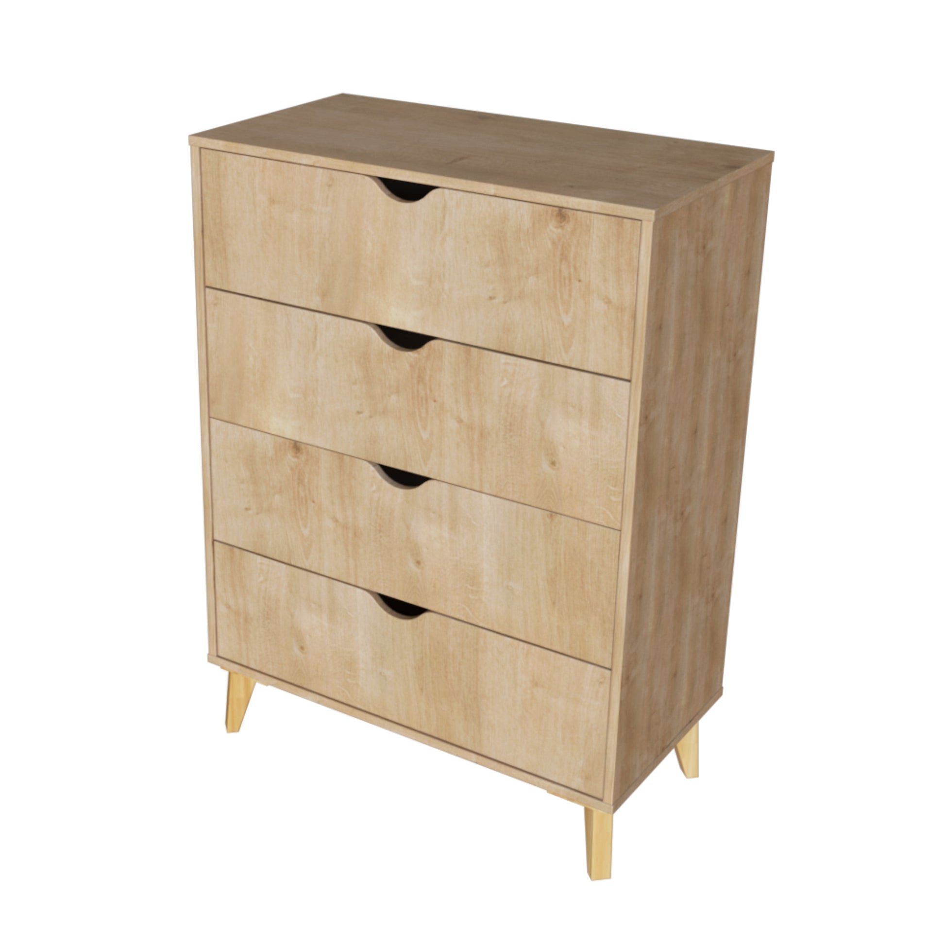 30" Natural Wood Four Drawer Dresser-3