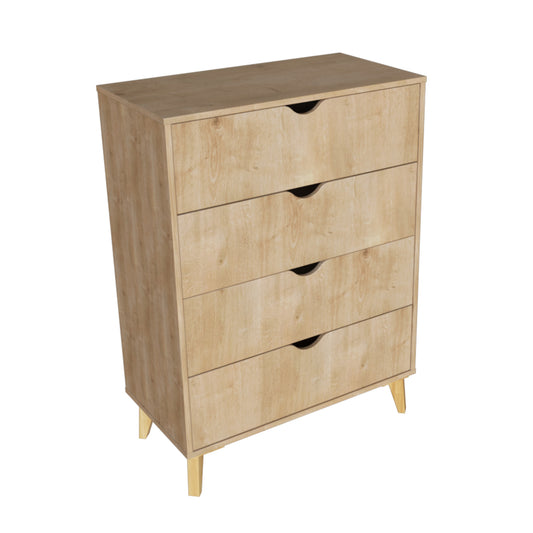 30" Natural Wood Four Drawer Dresser-1