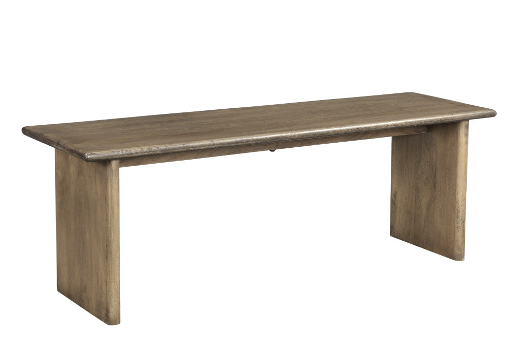 55" Brown Solid Wood Dining Bench-1
