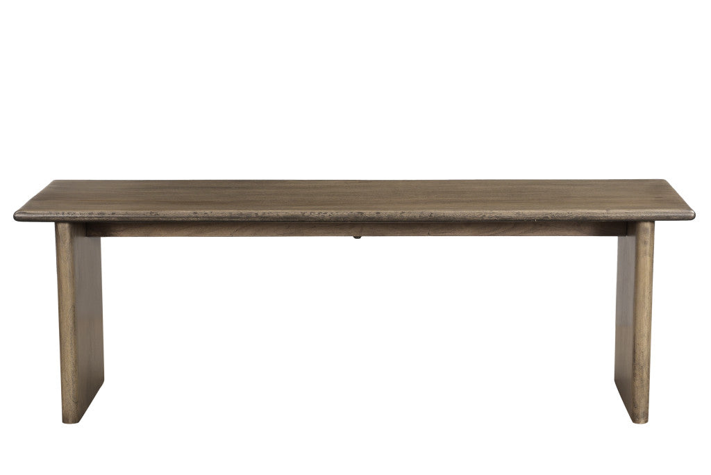55" Brown Solid Wood Dining Bench-2
