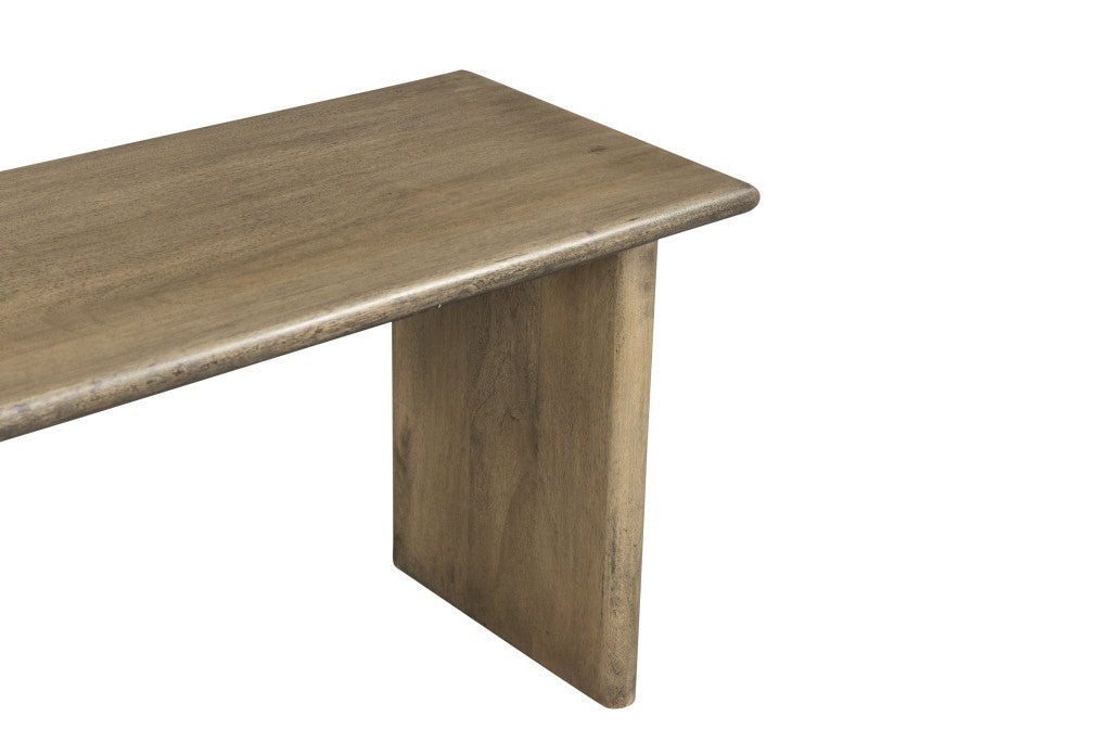 55" Brown Solid Wood Dining Bench-3