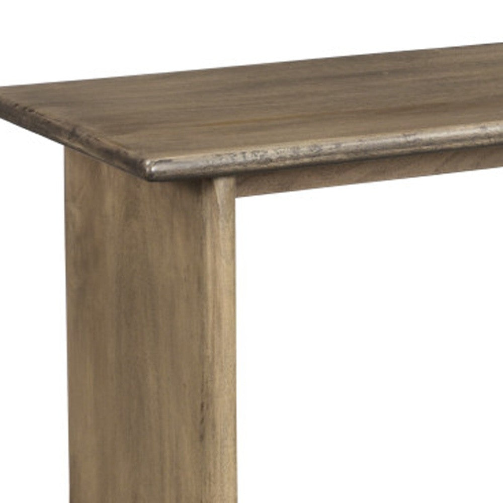 55" Brown Solid Wood Dining Bench-4
