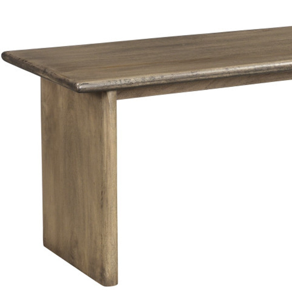 55" Brown Solid Wood Dining Bench-5
