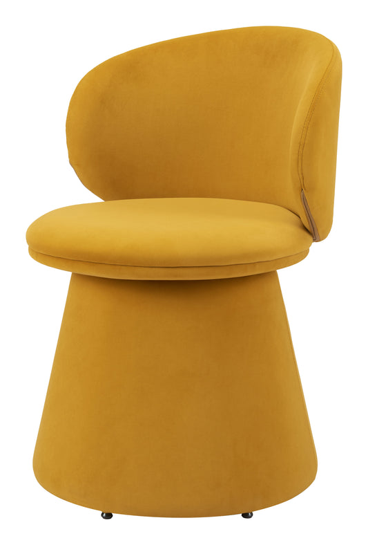 Orange Upholstered Velvet Swivel Dining Side Chair-1
