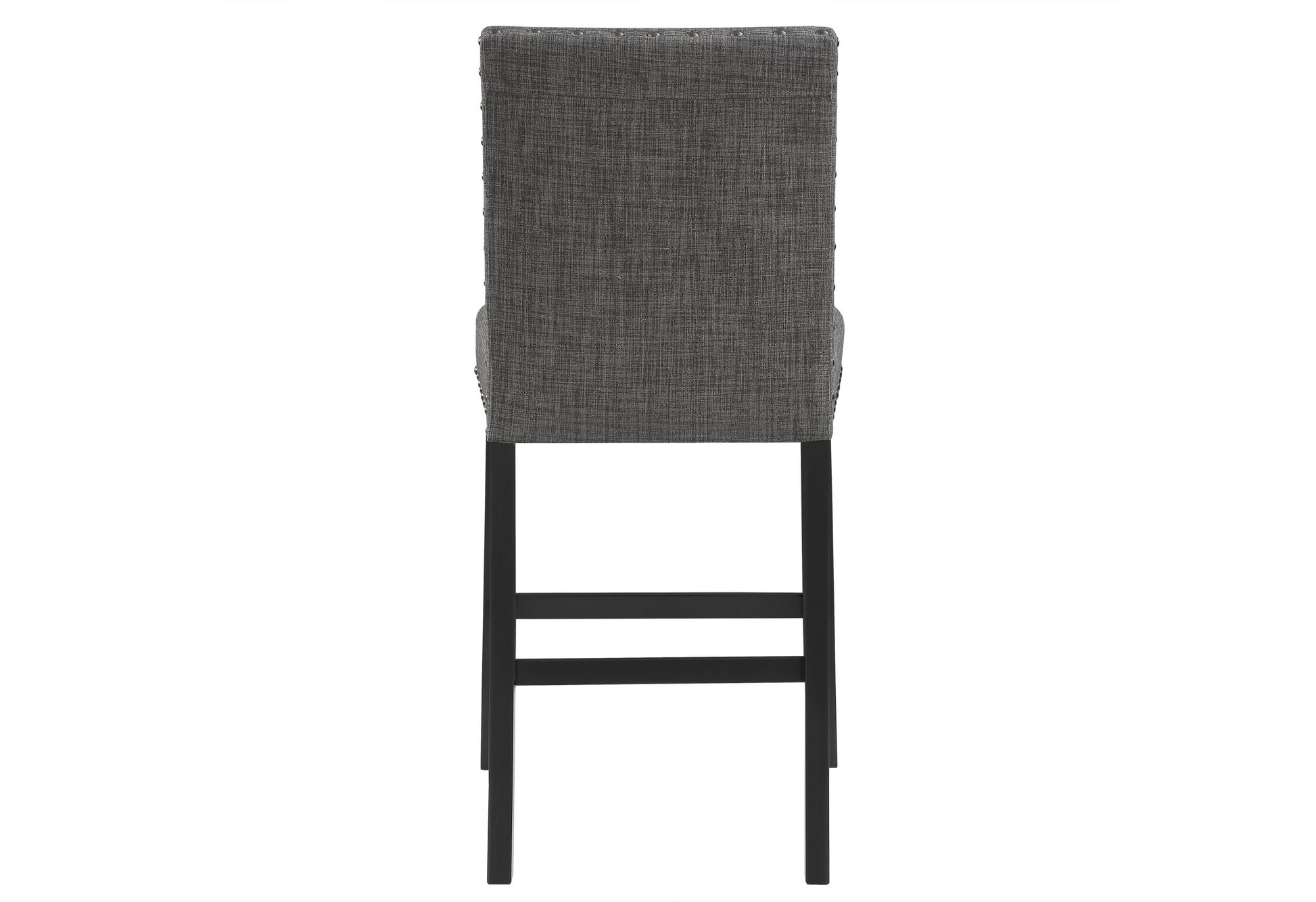 26" Gray and Black Wood and Fabric Counter Height Bar Chair-2