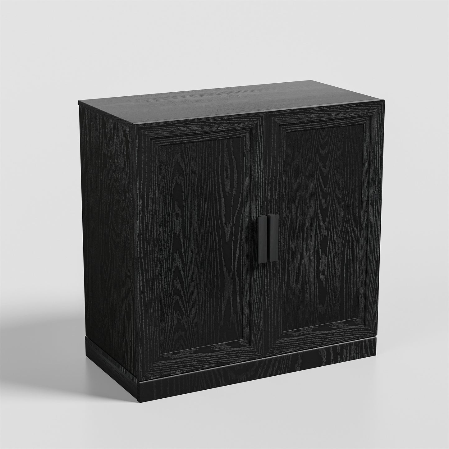 31" Black Textured Door Accent Cabinet With Three Shelves-3