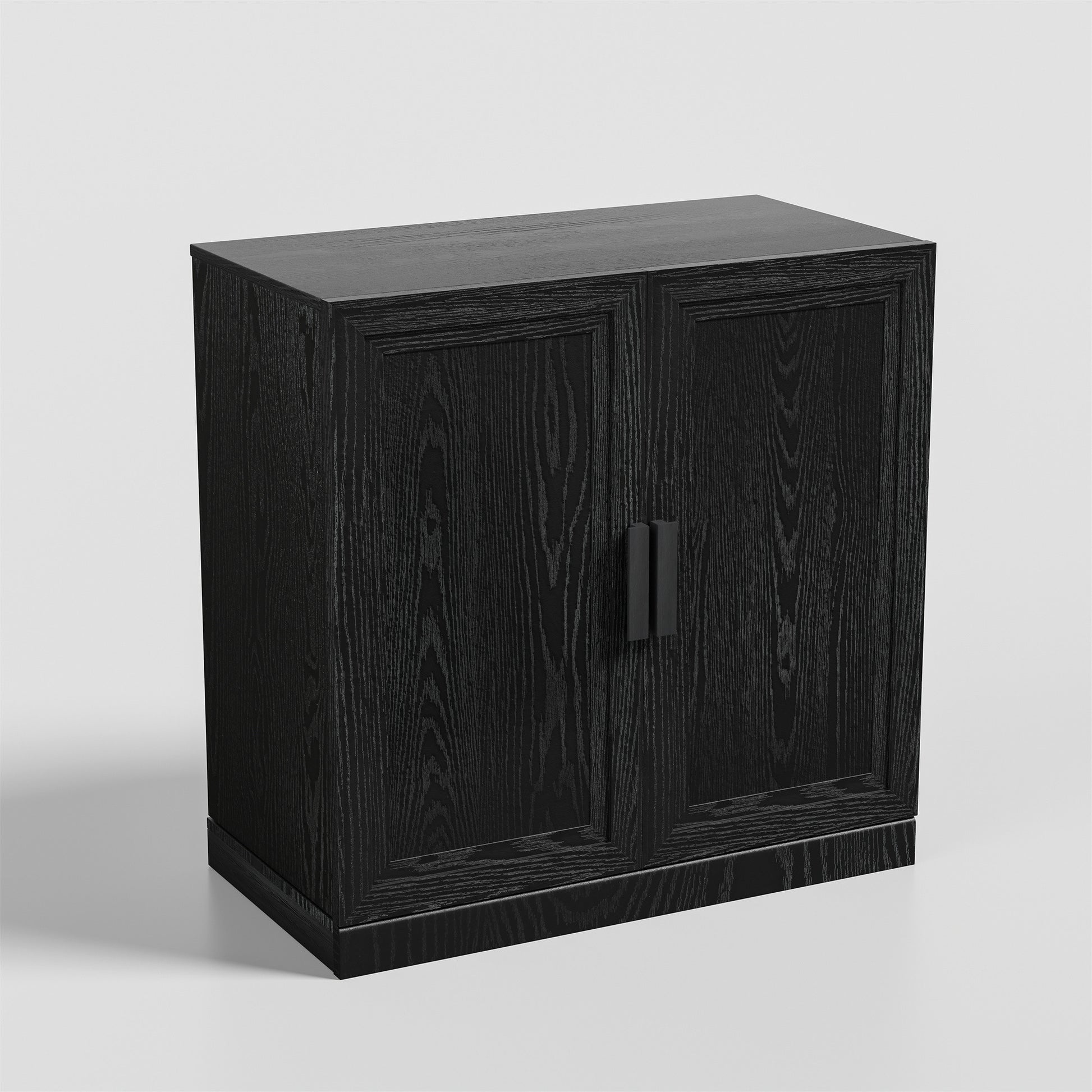 31" Black Textured Door Accent Cabinet With Three Shelves-3