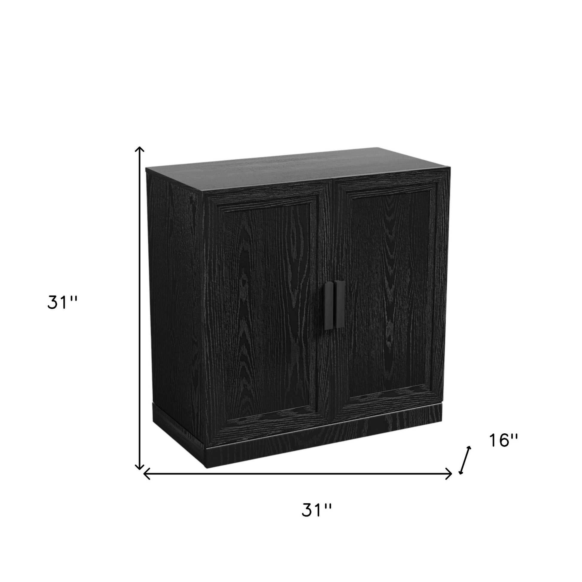31" Black Textured Door Accent Cabinet With Three Shelves-8