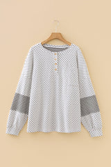Jordyn Sleeve Henley top Long Sleeve PLUS Top