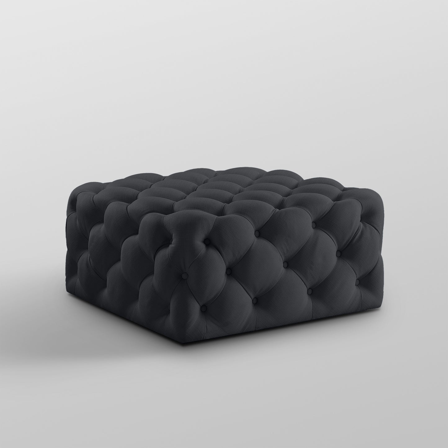33" Black Velvet Rolling Tufted Cocktail Ottoman-6