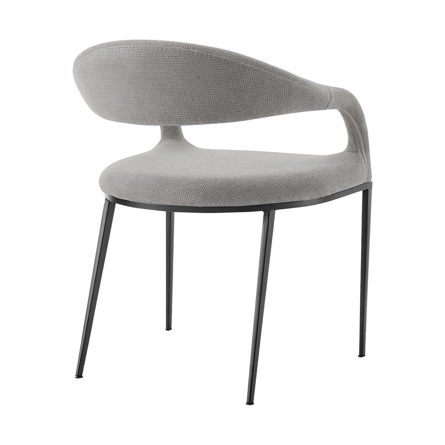 Set of Two Gray And Black Upholstered Polyester Open Back Dining Arm Chairs-3