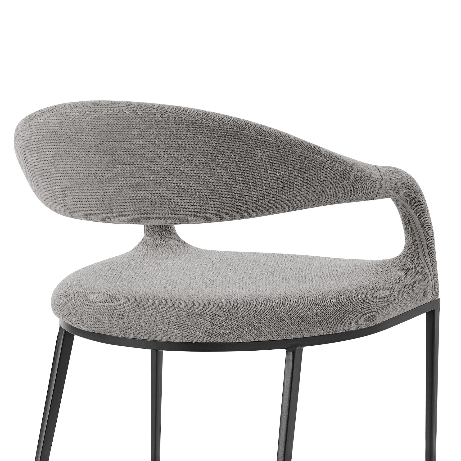 Set of Two Gray And Black Upholstered Polyester Open Back Dining Arm Chairs-8