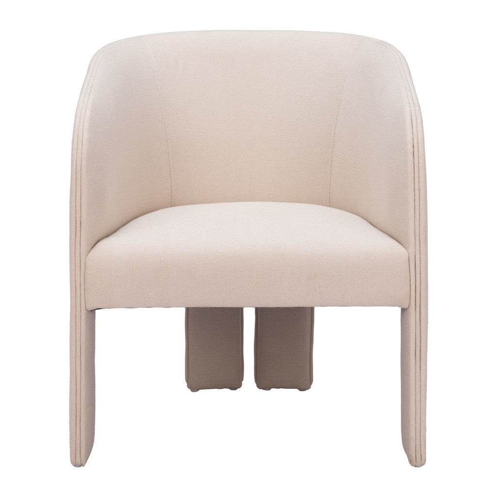 25" Beige Upholstered Arm Chair-3