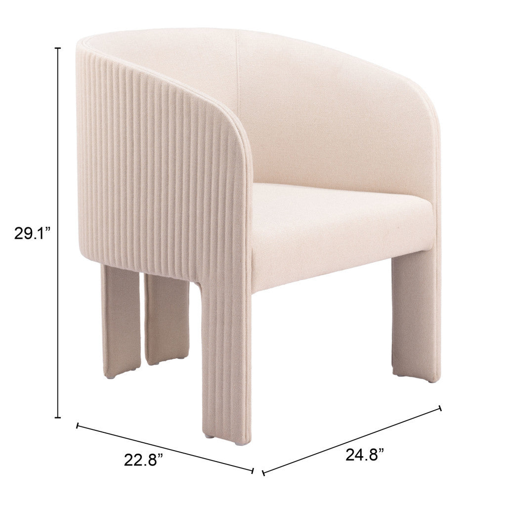 25" Beige Upholstered Arm Chair-8