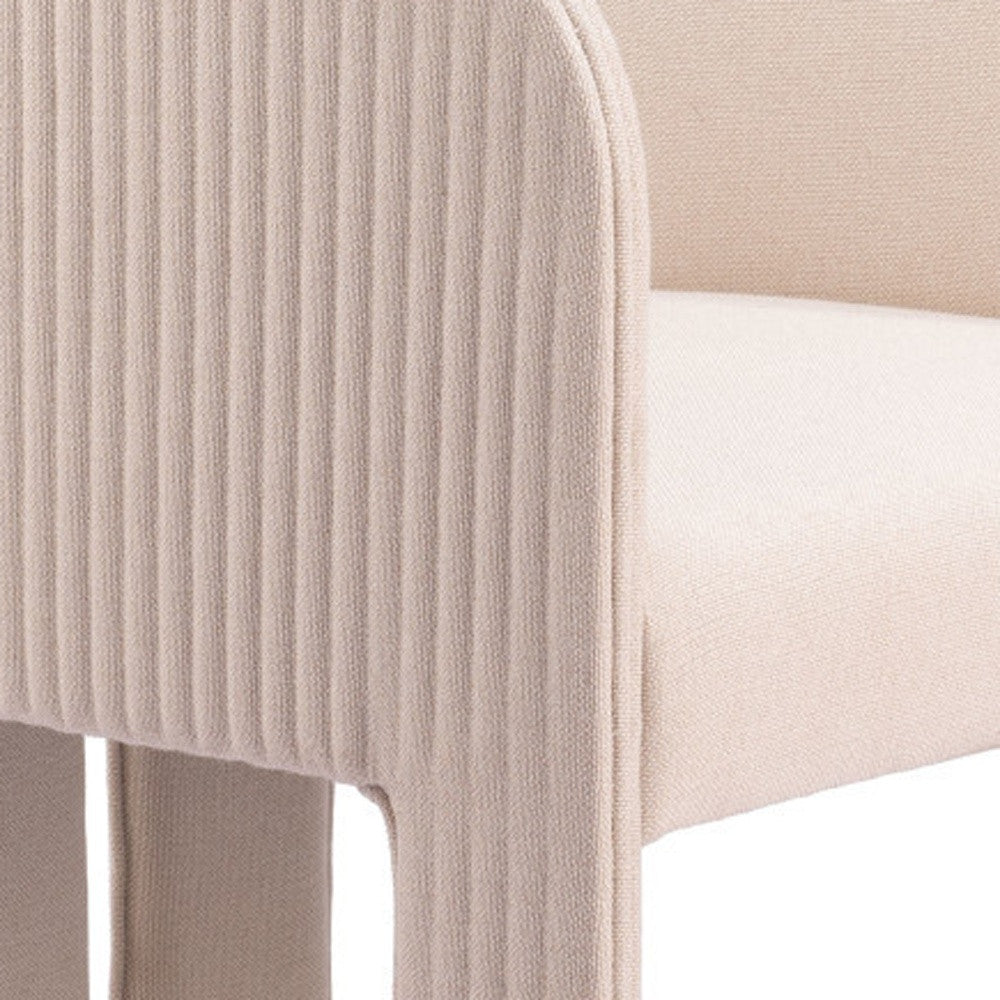 25" Beige Upholstered Arm Chair-6