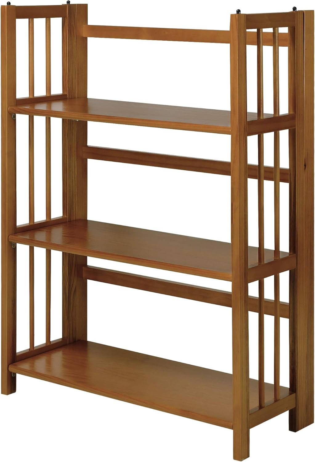 3-Shelf Stackable 27.5" Wide-Chestnut Fold Bookcase-0