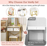 White Ultra Premium Vanity Desk With Exquisite Mirror-2