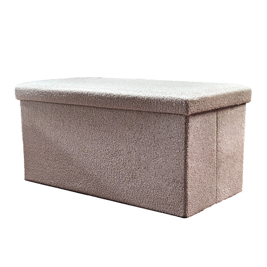 30" Taupe Boucle Storage Ottoman-0