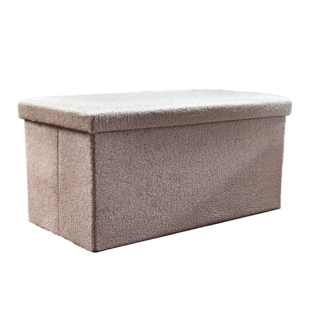30" Taupe Boucle Storage Ottoman-3