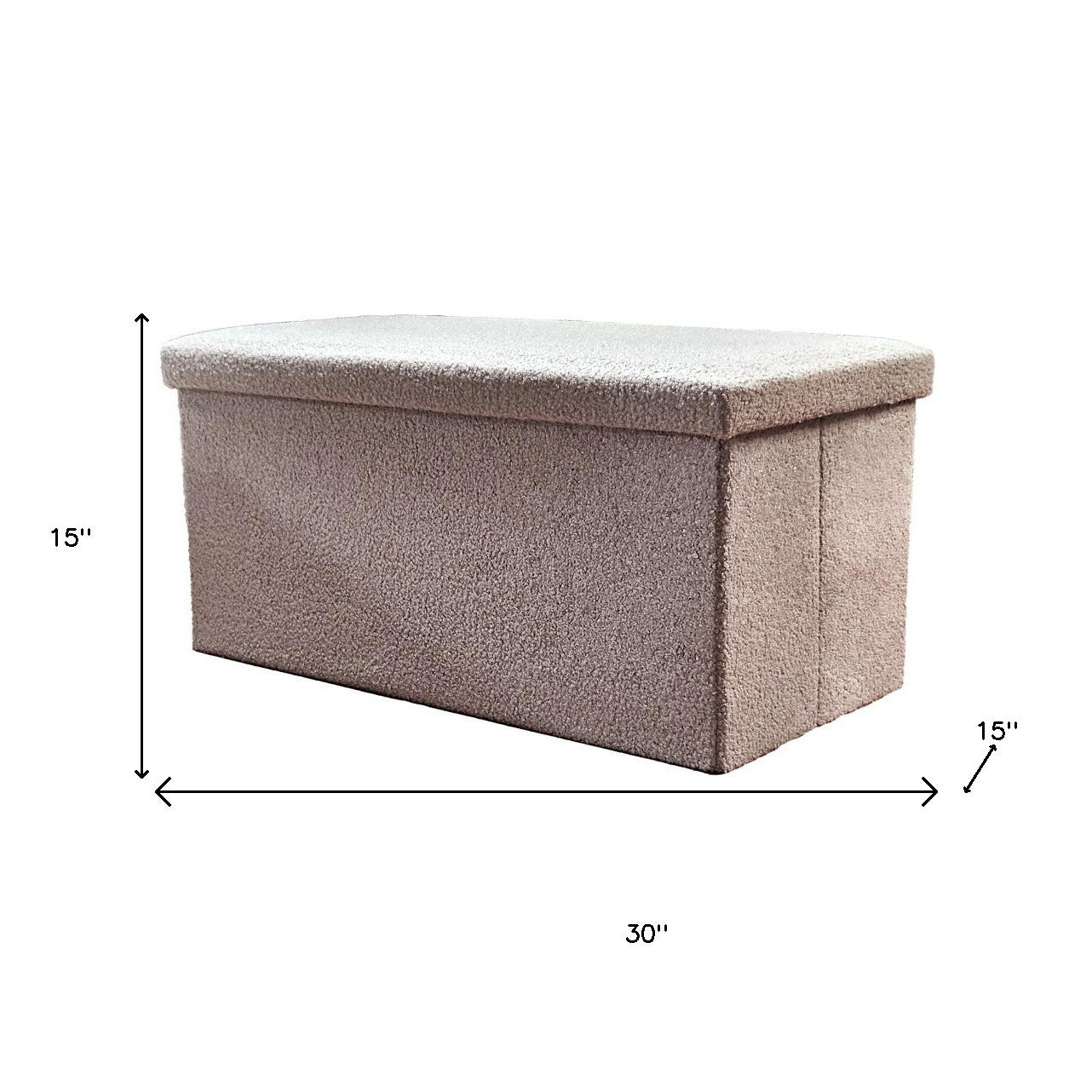 30" Taupe Boucle Storage Ottoman-6