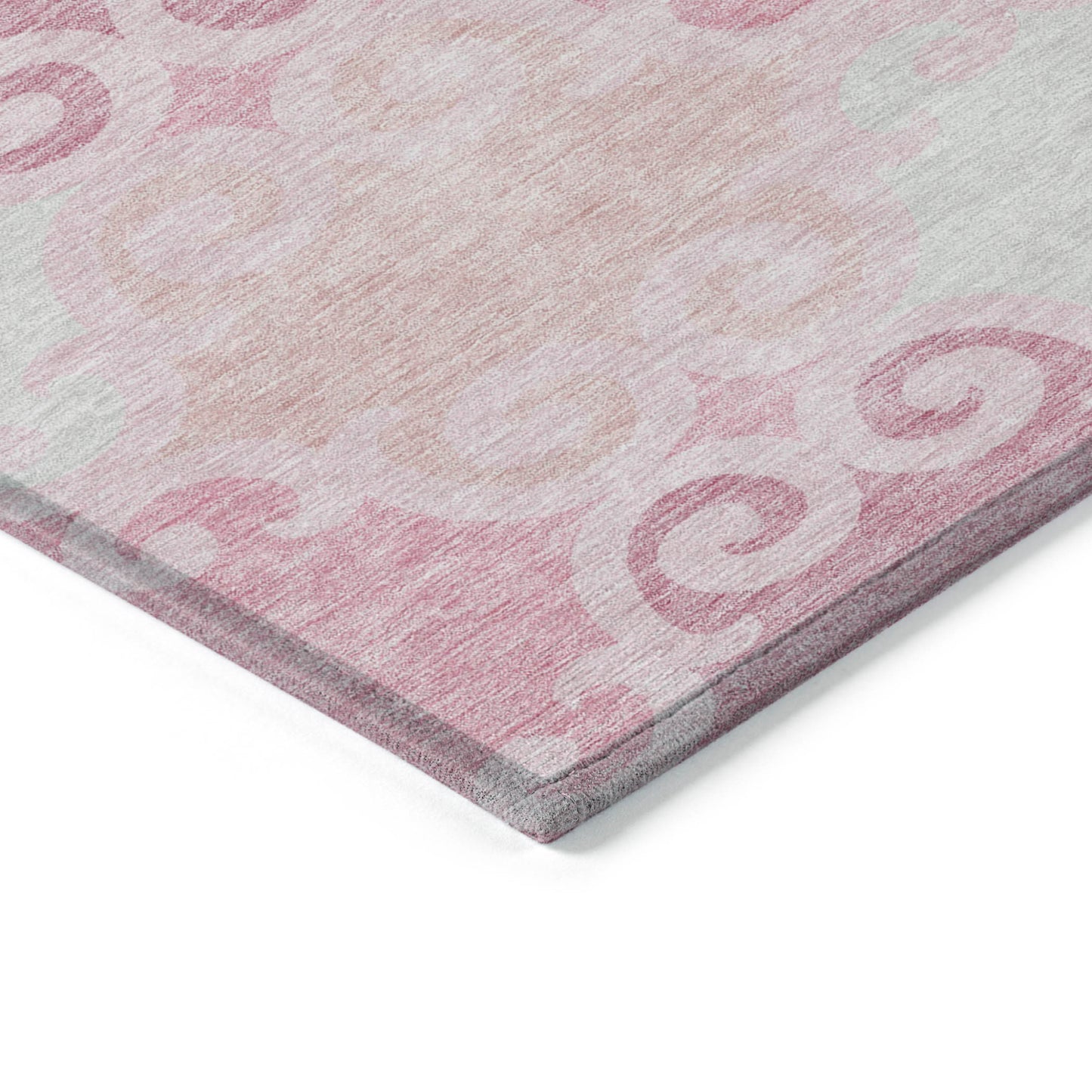 3' X 5' Pink And Gray Trellis Washable Indoor Outdoor Area Rug-4