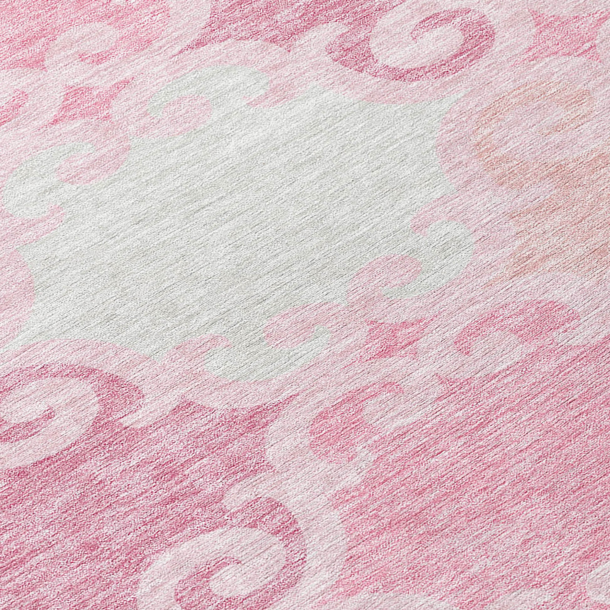 3' X 5' Pink And Gray Trellis Washable Indoor Outdoor Area Rug-5