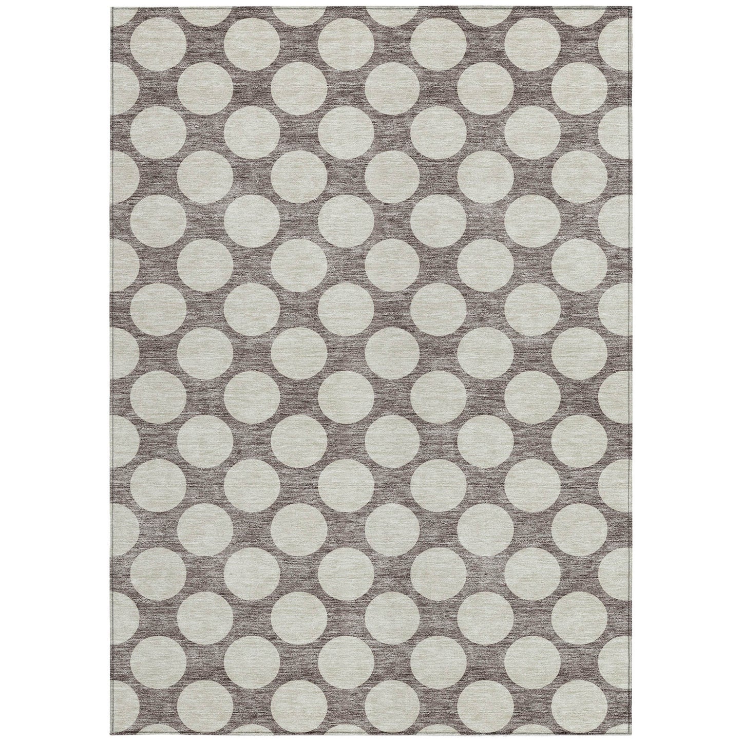 8' X 10' Taupe And Gray Polka Dot Washable Indoor Outdoor Area Rug-6