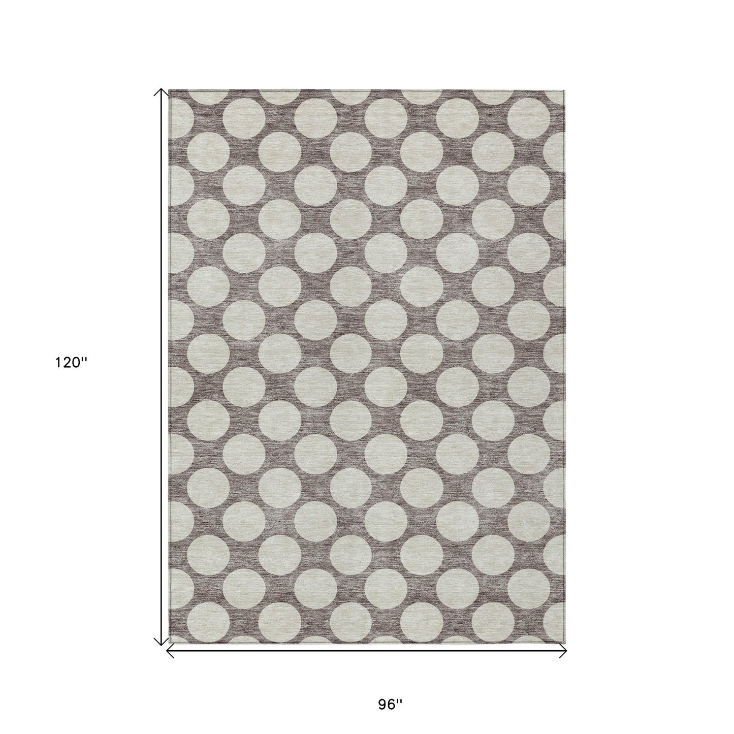 8' X 10' Taupe And Gray Polka Dot Washable Indoor Outdoor Area Rug-2