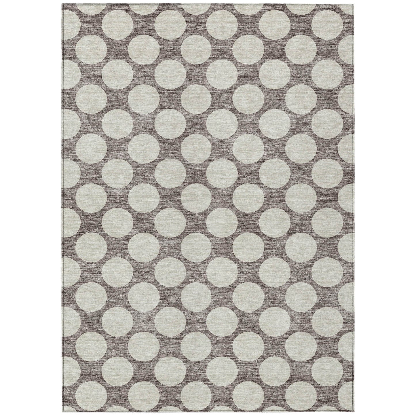 8' X 10' Taupe And Gray Polka Dot Washable Indoor Outdoor Area Rug-1